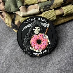 Parche táctico 3D PVC Memento Mori – velcro para mochila y ropa