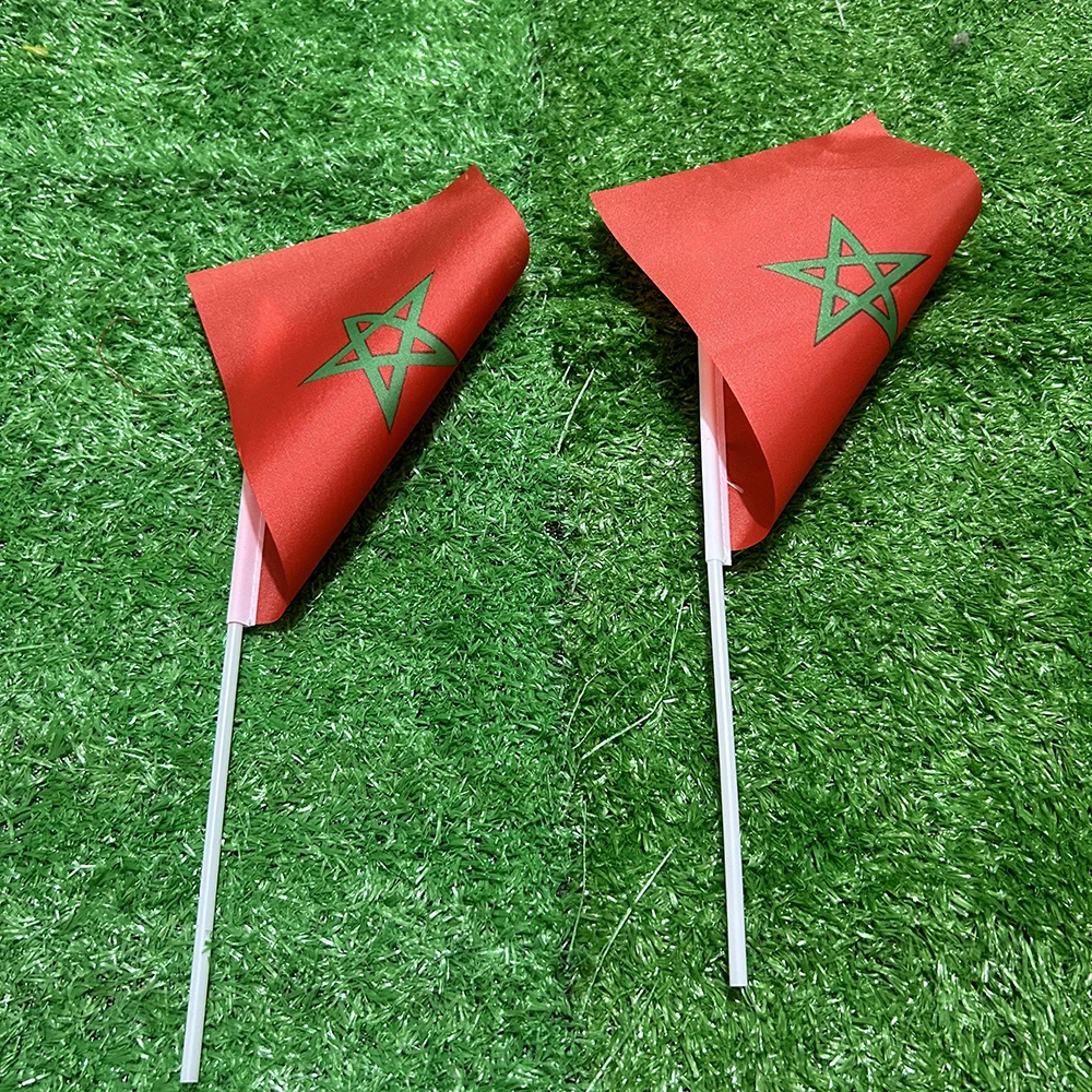 Bandera de mano Marruecos poliéster con asta de plástico - imagen 5