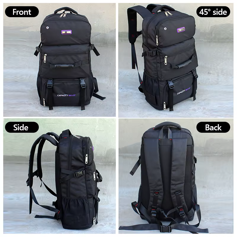 Mochila trekking 60L ripstop nailon para senderismo y acampada - imagen 2