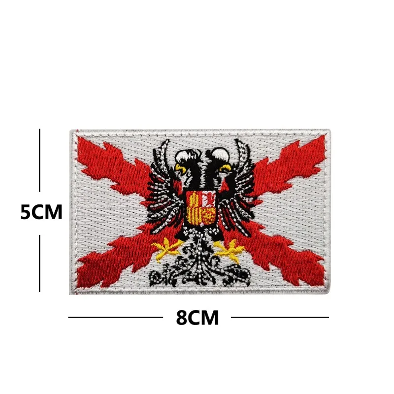 Parche bordado bandera de España velcro gancho y bucle cruzado burdeos - imagen 2