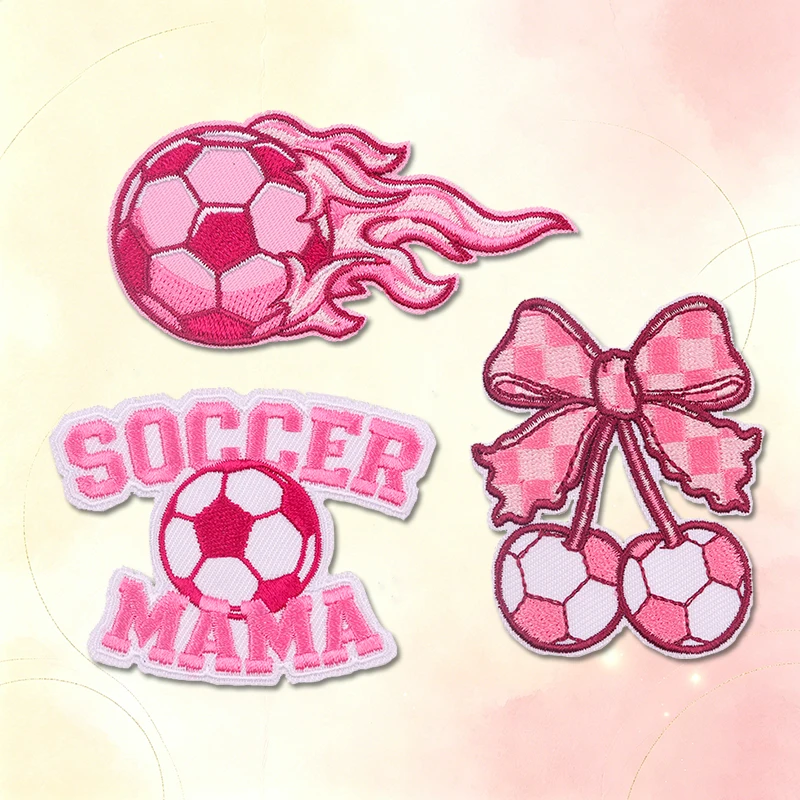 Parche termoadhesivo bordado fútbol para mochila y gorra