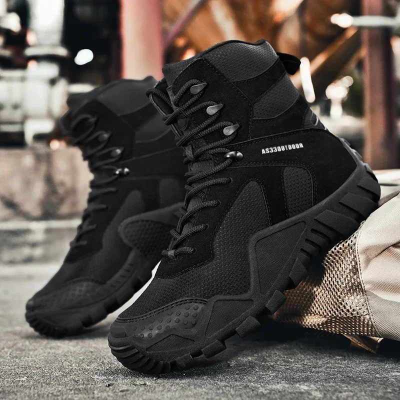 Botas tácticas impermeables altas negras de combate - imagen 3