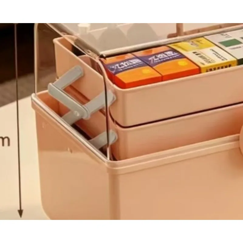 Botiquín portátil organizador de medicamentos con tapa y visor