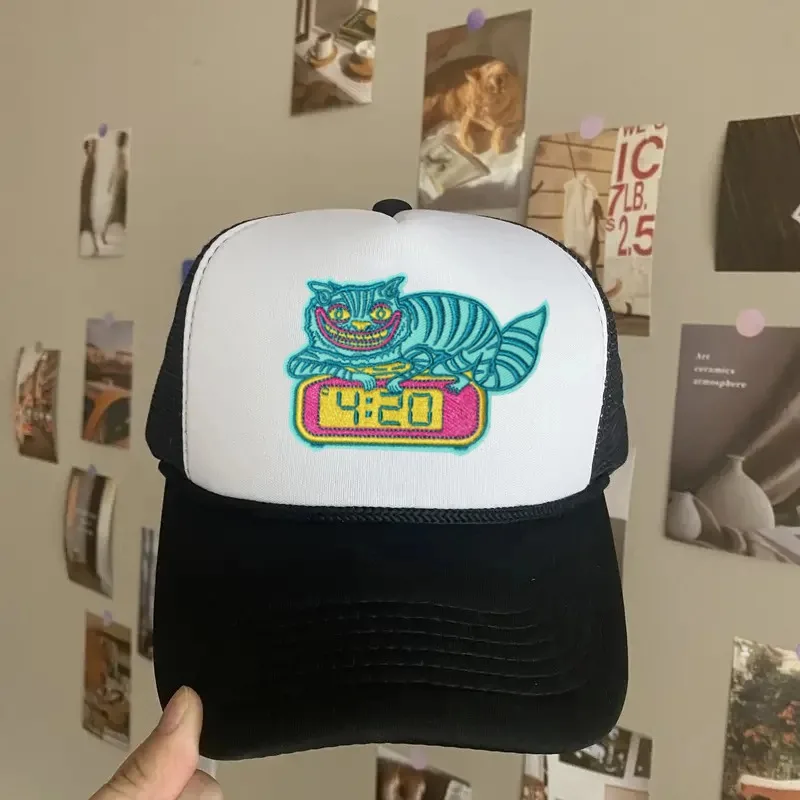 Parche termoadhesivo bordado gato punk peculiar para gorra - imagen 5