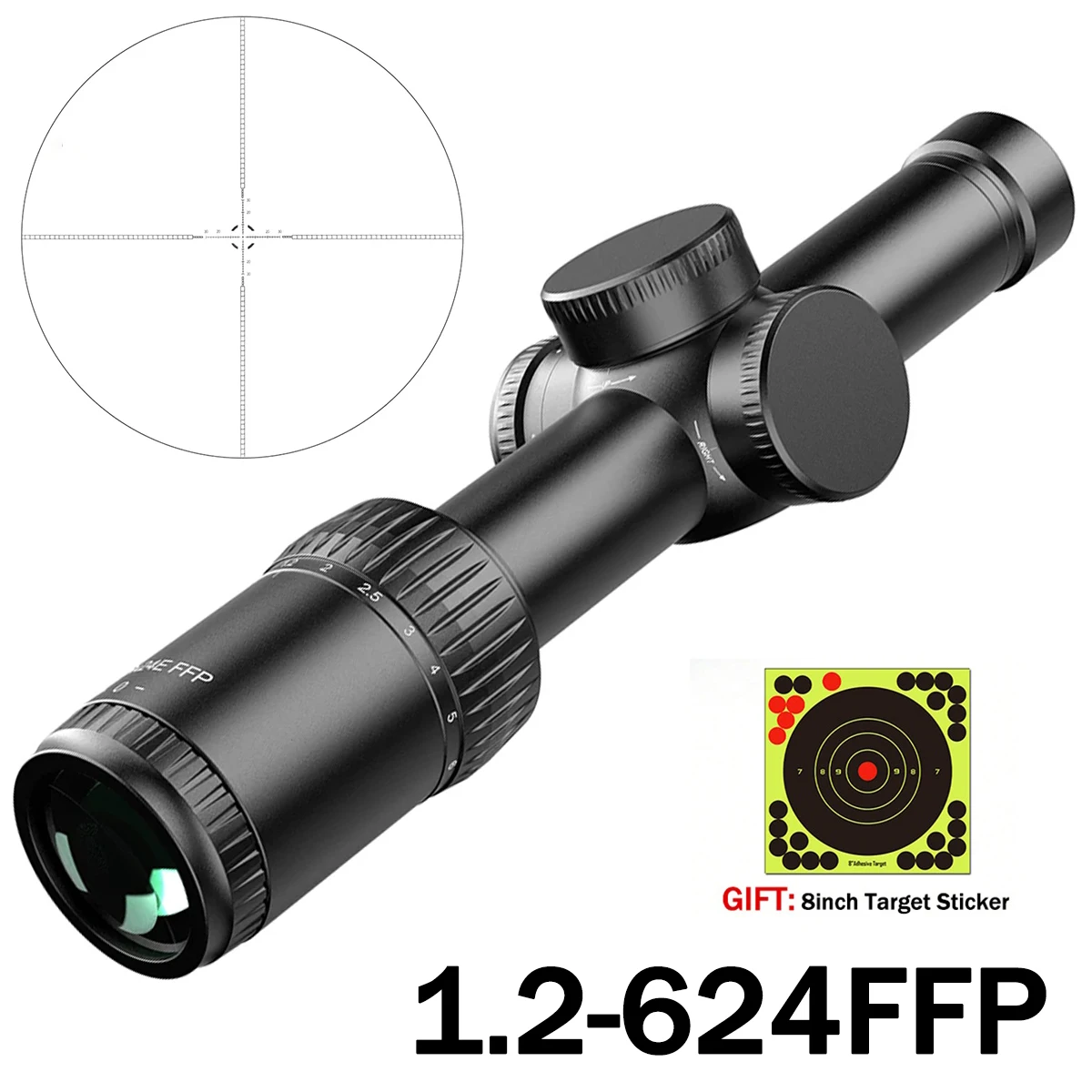 Mira telescópica LPVO FFP ajustable para rifle de caza exterior