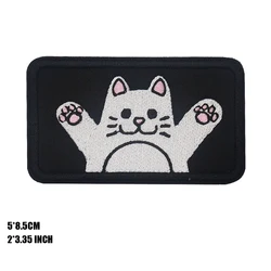 Parche bordado MEOW gatito con velcro, para mascotas y ropa
