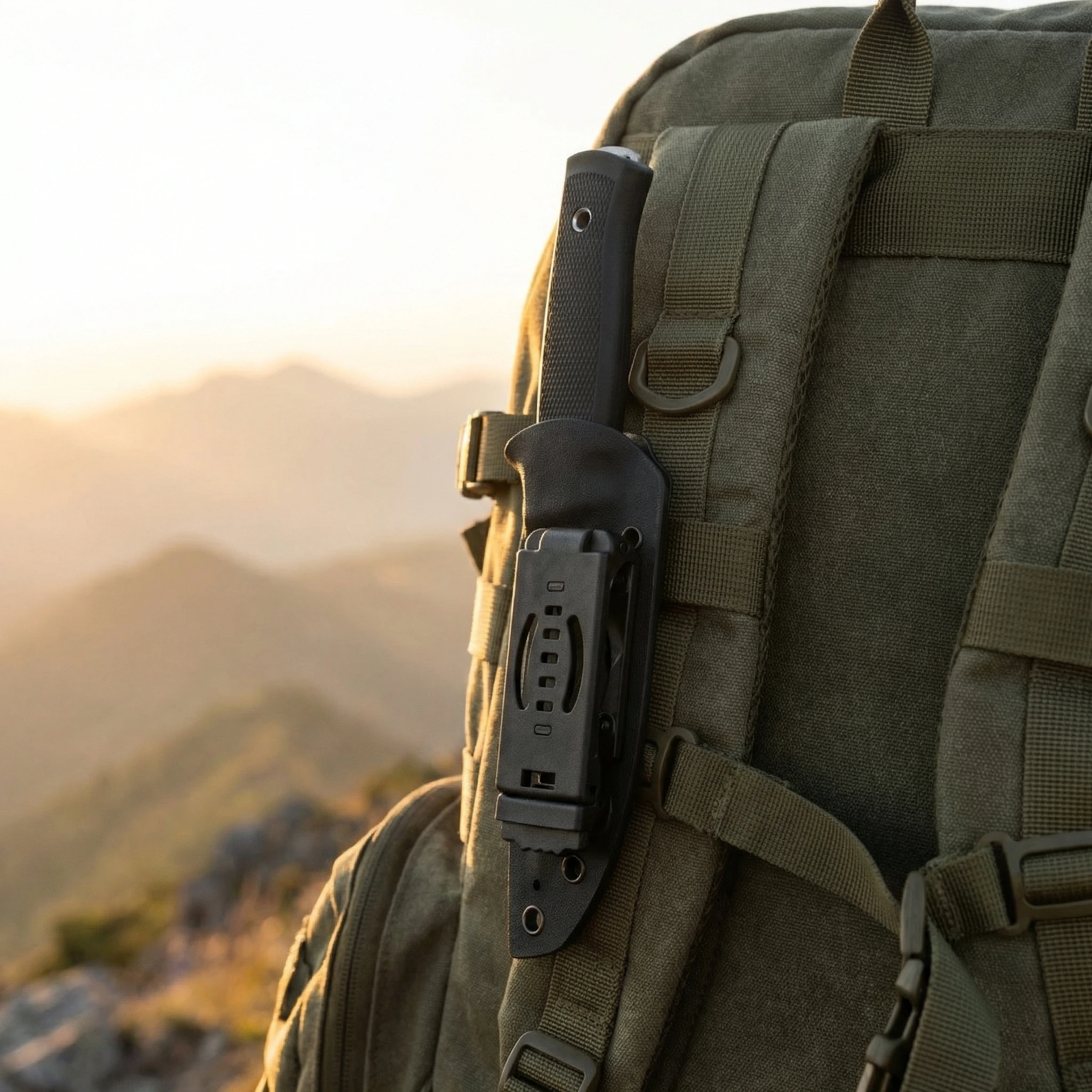 Cuchillos fijos de acero para exteriores con funda táctica camping - imagen 4