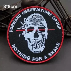Parche táctico bordado calavera con velcro para uniforme militar