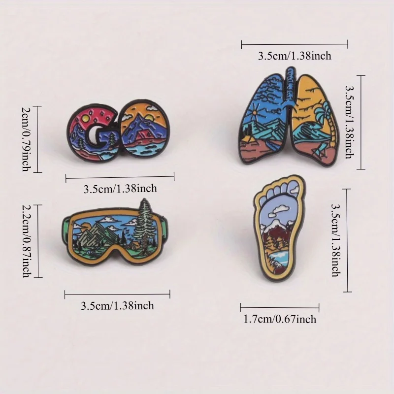 Broche de esmalte natural con escenas al aire libre para aventureros - imagen 3
