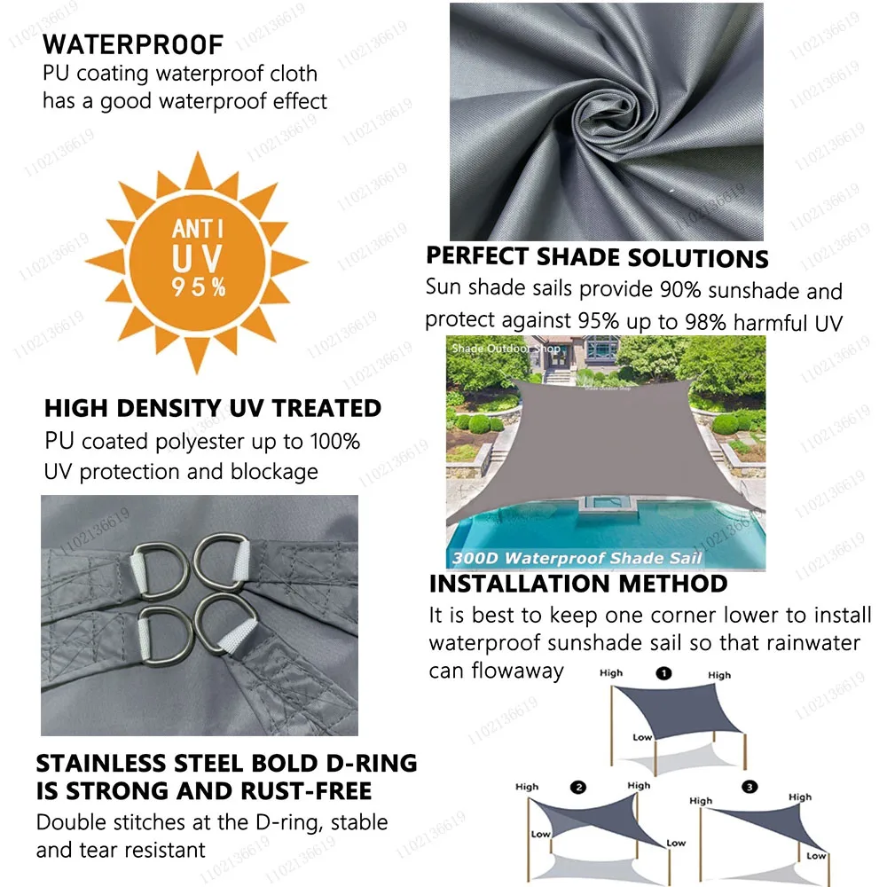 Toldo impermeable de vela para acampar – Gran dosel exterior - imagen 4