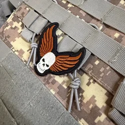 Parche Táctico Bordado Calavera Voladora Gótica para Chaqueta