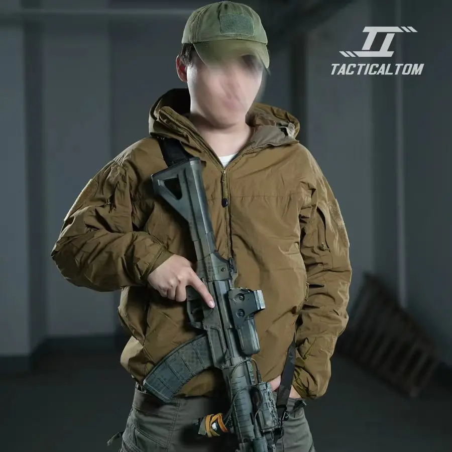 Chaqueta táctica Tom Wolf de algodón marrón, capa media cálida - imagen 3