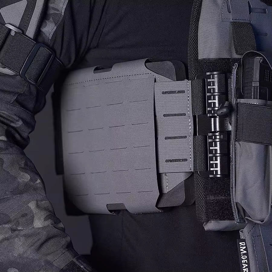 DMgear chaleco táctico MOLLE con placa lateral y panel de inserción