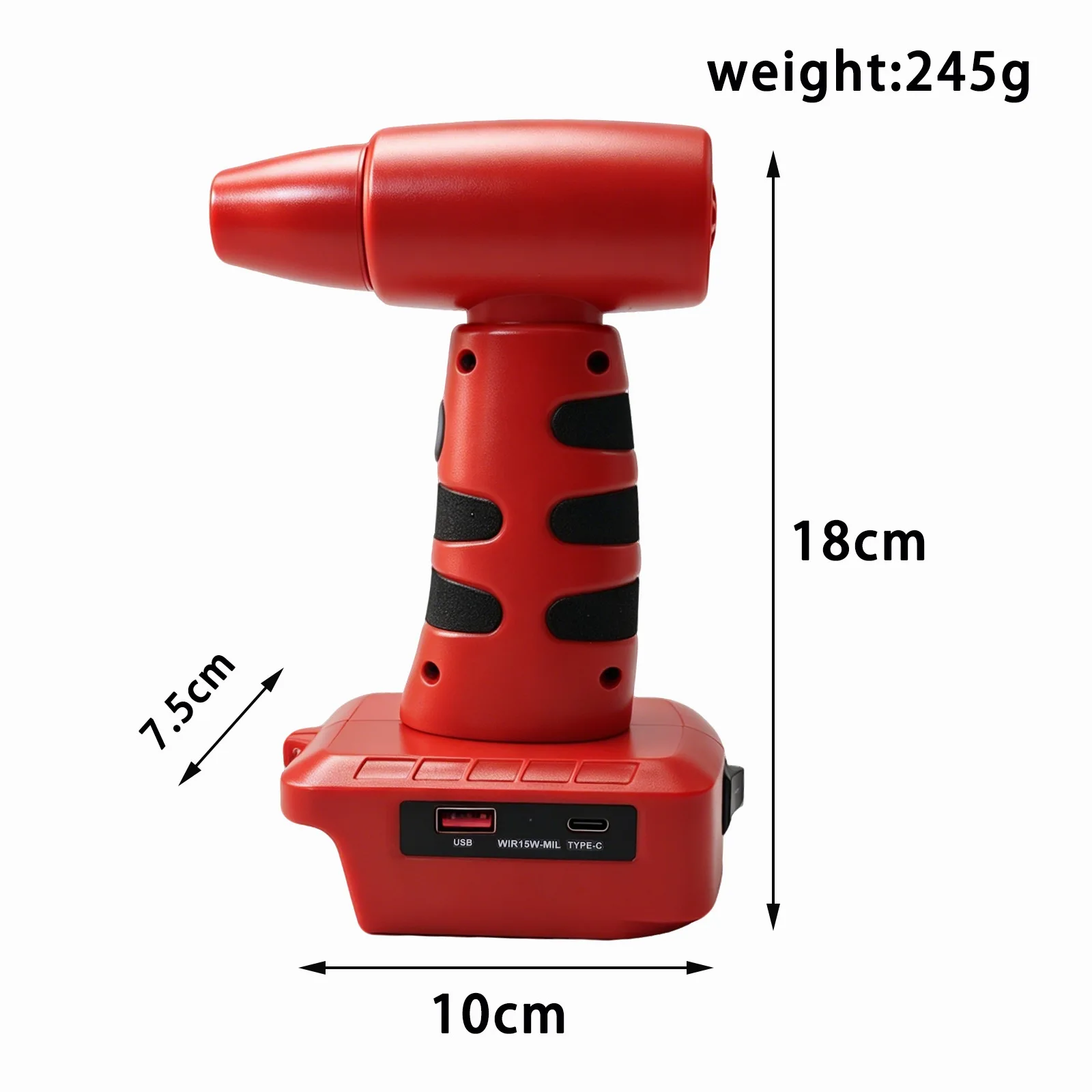 Ventilador portátil para exteriores DeWalt/Makita/Milwaukee con USB - imagen 3