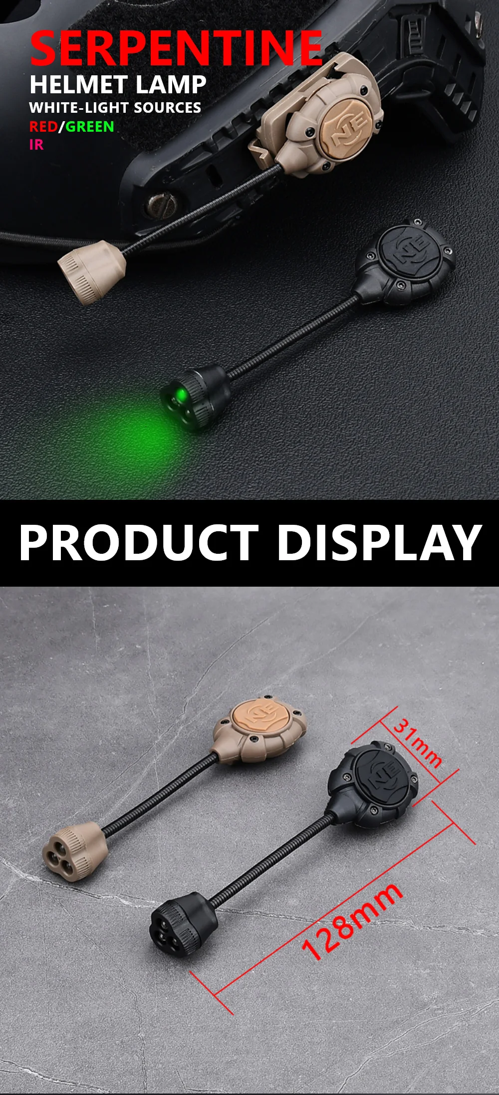 Casco táctico WADSN con sistema MPLS y iluminación LED