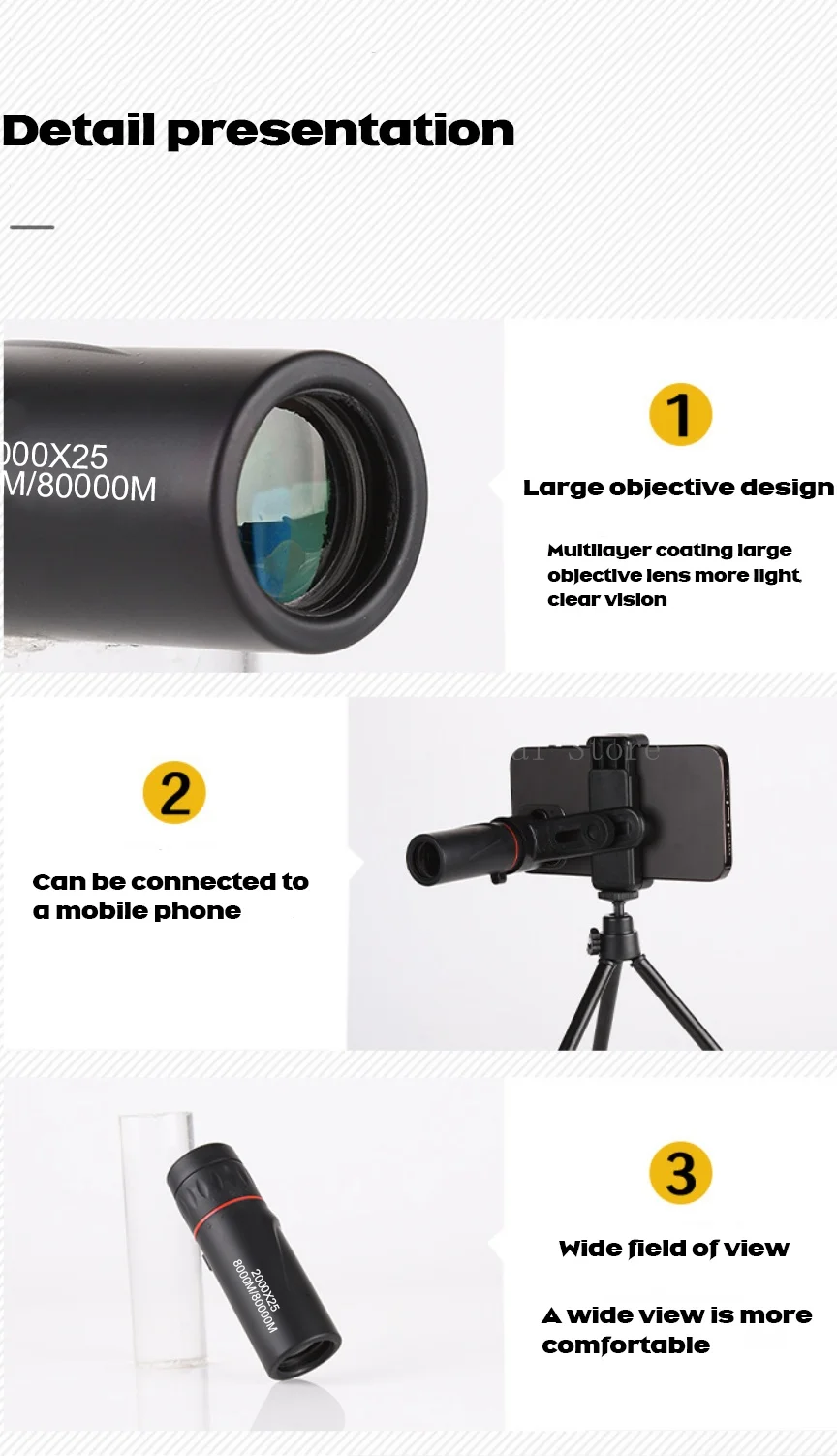 Telescopio con opción de trípode (versión Pro)