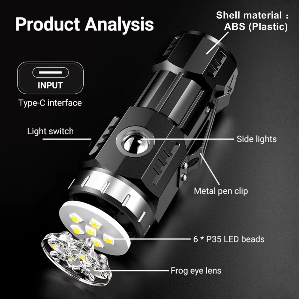 Minilinterna LED táctica magnética recargable USB para exterior - imagen 5