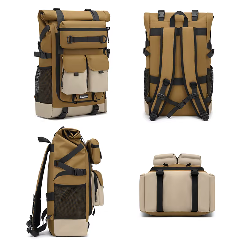 Mochila táctica acampada montaña – Bolsa enrollable multibolsillos - imagen 5
