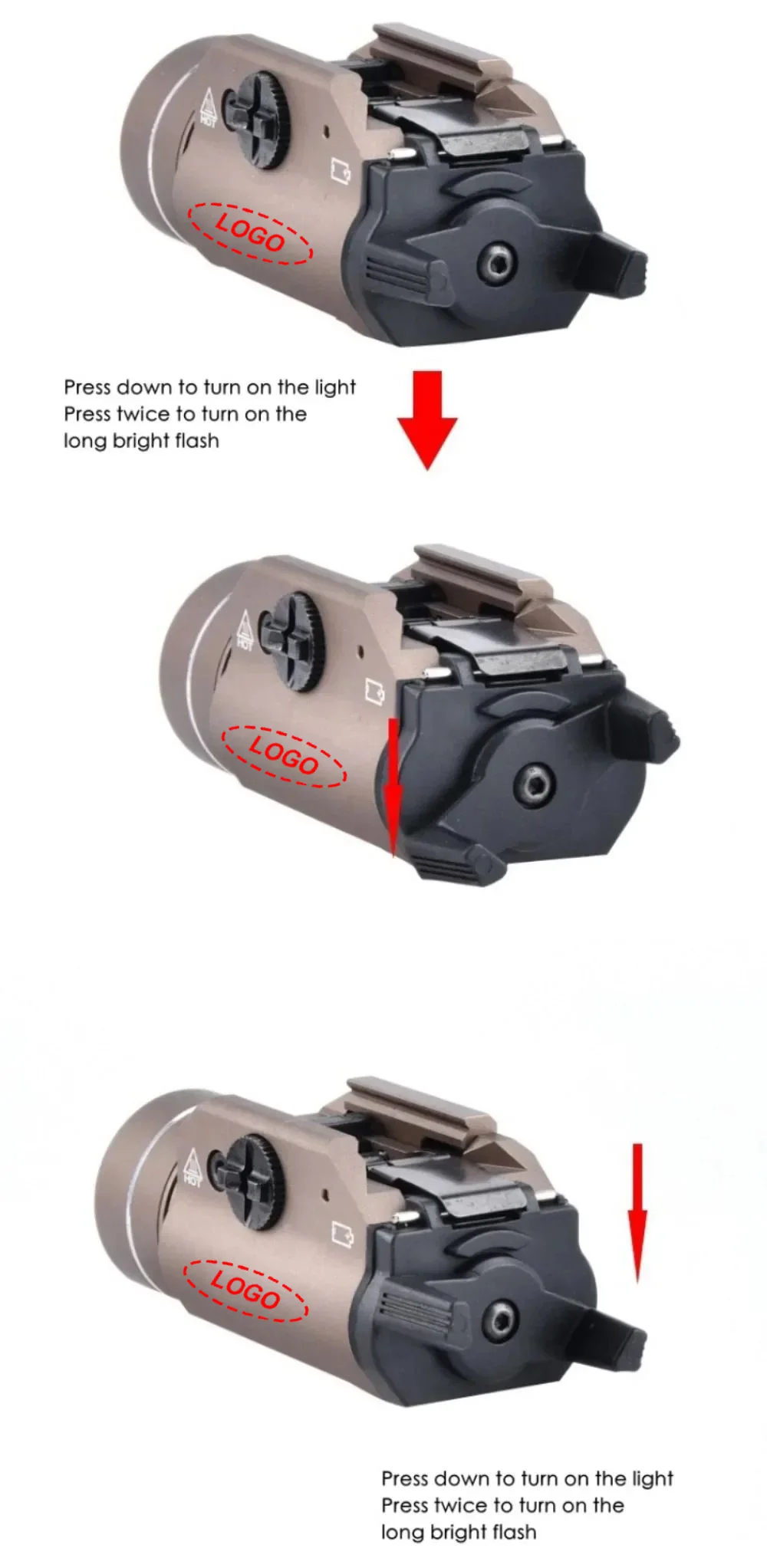 Linterna táctica TR-1 LED de 800 lúmenes con modo estroboscópico - imagen 4