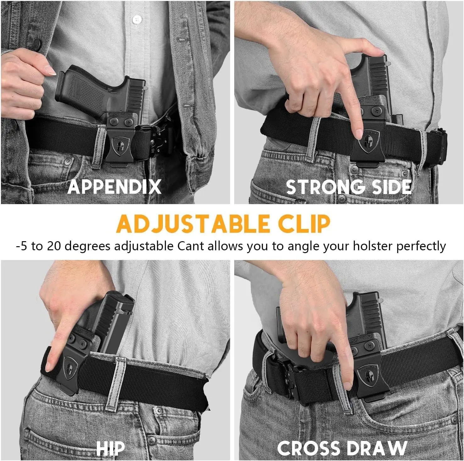 Funda Kydex IWB Warriorland Glock zurdos, compatible MOS - imagen 3