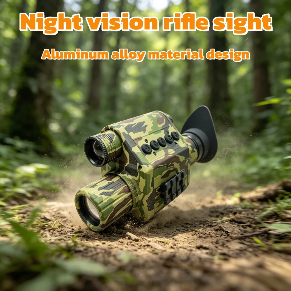 Dispositivo de visión nocturna con camuflaje verde militar