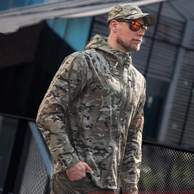 EmersonGear Blue Label chaqueta táctica impermeable con capucha