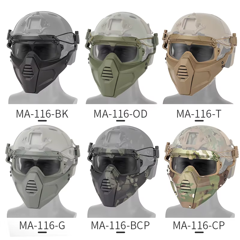 Casco táctico modular de caza con media máscara y gafas de seguridad - imagen 5