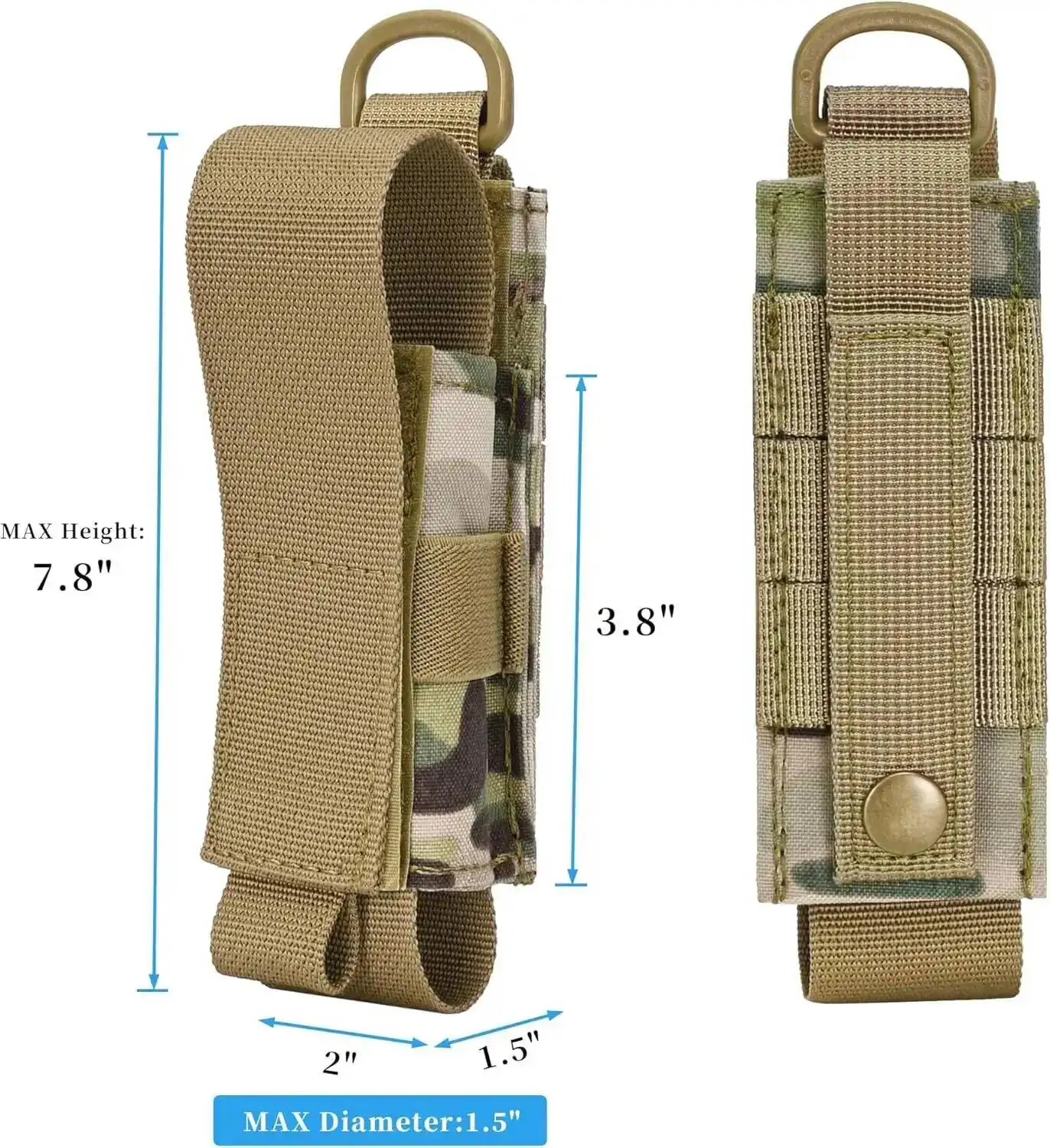 Interior y medidas del compartimento para spray OC