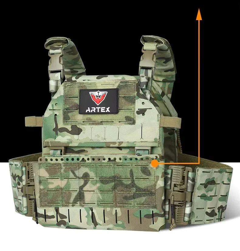 Chaleco Táctico Placa MOLLE Laser Cut con Desenganche Rápido Camo