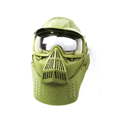 Máscara táctica transparente para protección facial exterior