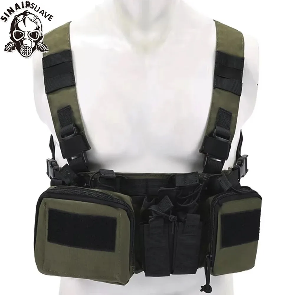 SINAIRSOFT Chaleco Táctico MOLLE nailon con bolsillos para cargadores