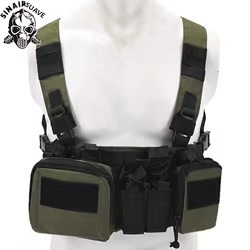 SINAIRSOFT Chaleco Táctico MOLLE nailon con bolsillos para cargadores