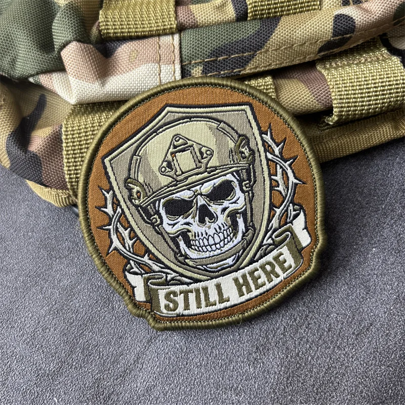 Parche táctico velcro gancho y bucle calavera moral militar