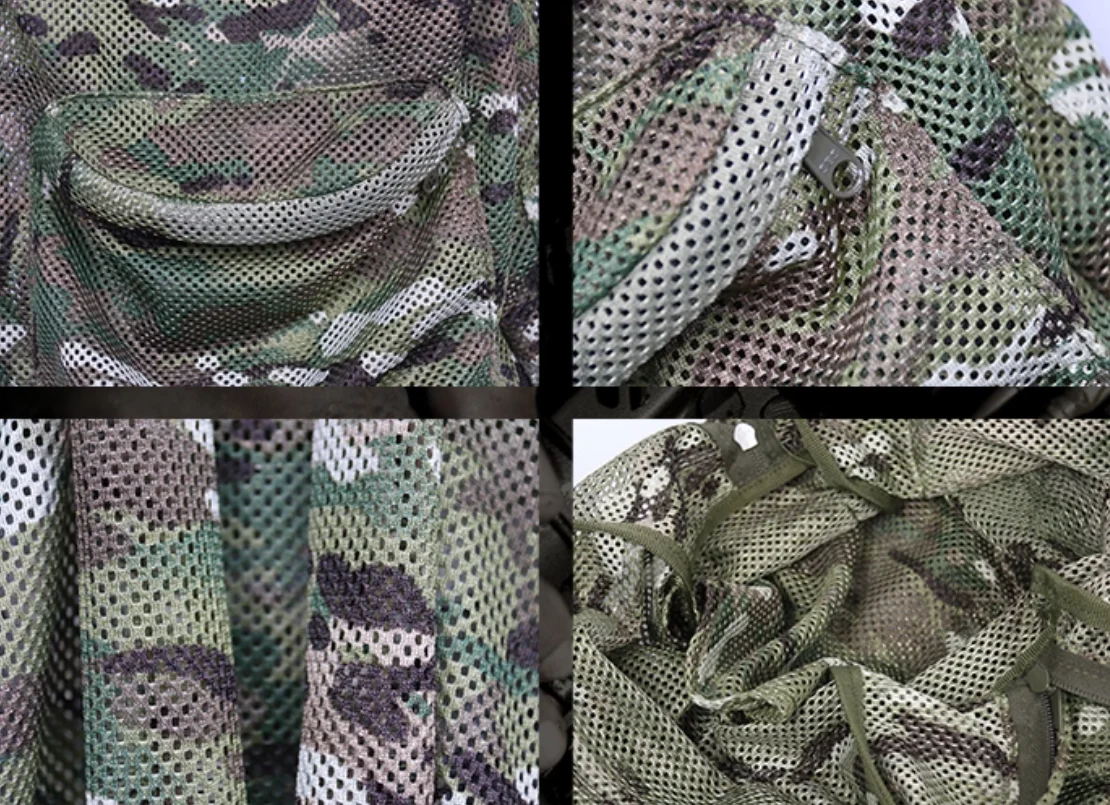 Vista frontal de la mochila de malla táctica