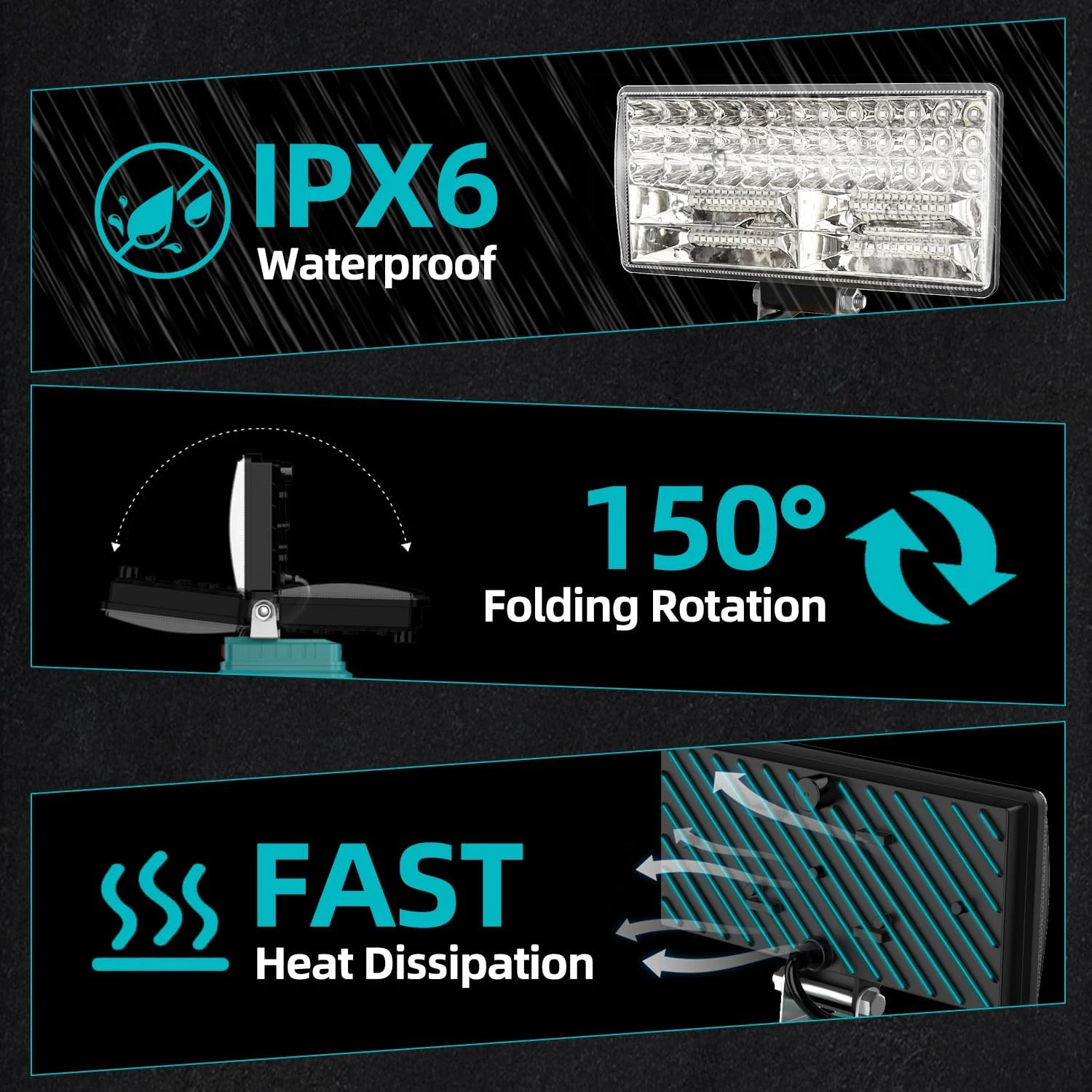 Makita foco LED de trabajo abatible con protección de baja tensión - imagen 5