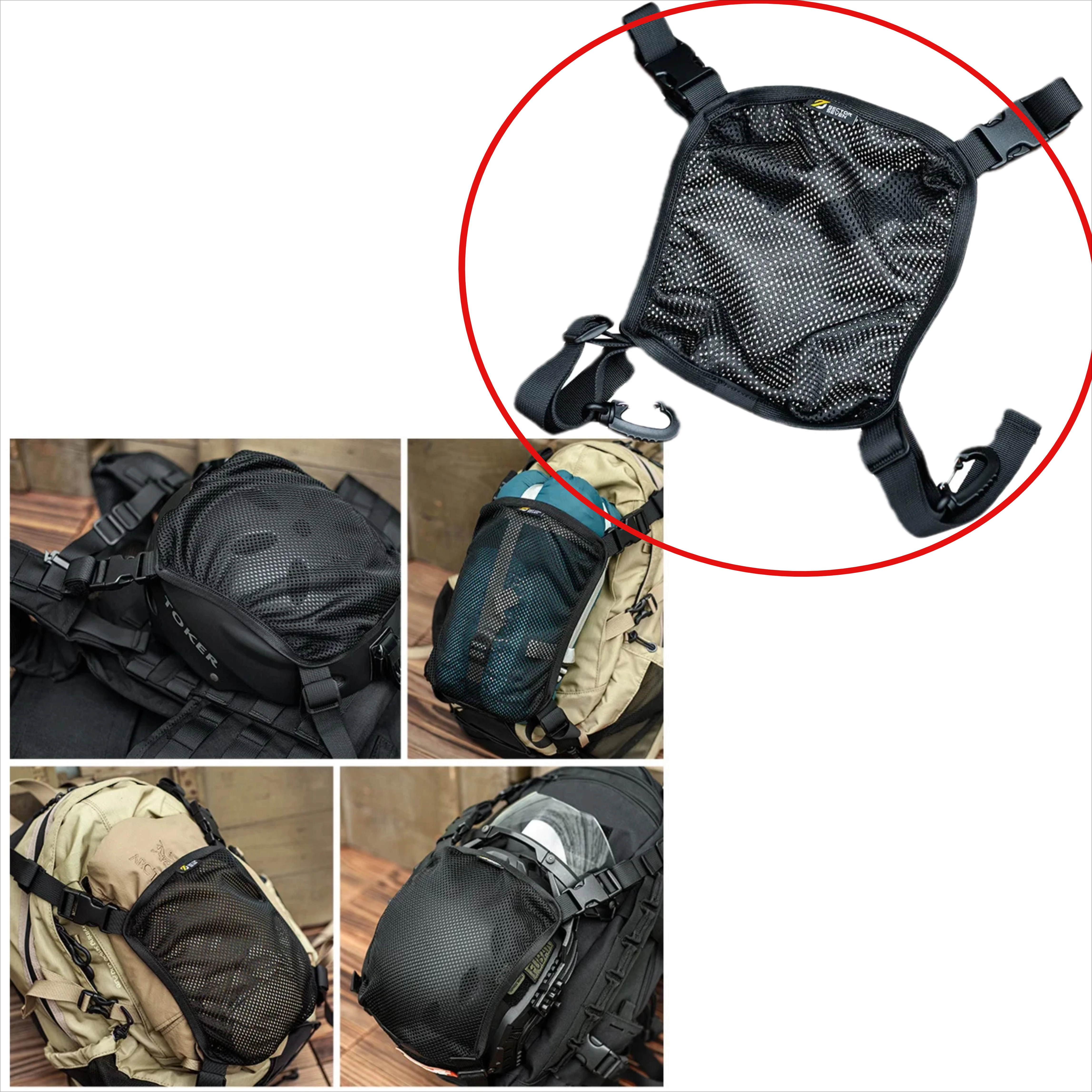 Bolsa táctica MOLLE de malla fija para casco, soporte externo - imagen 5