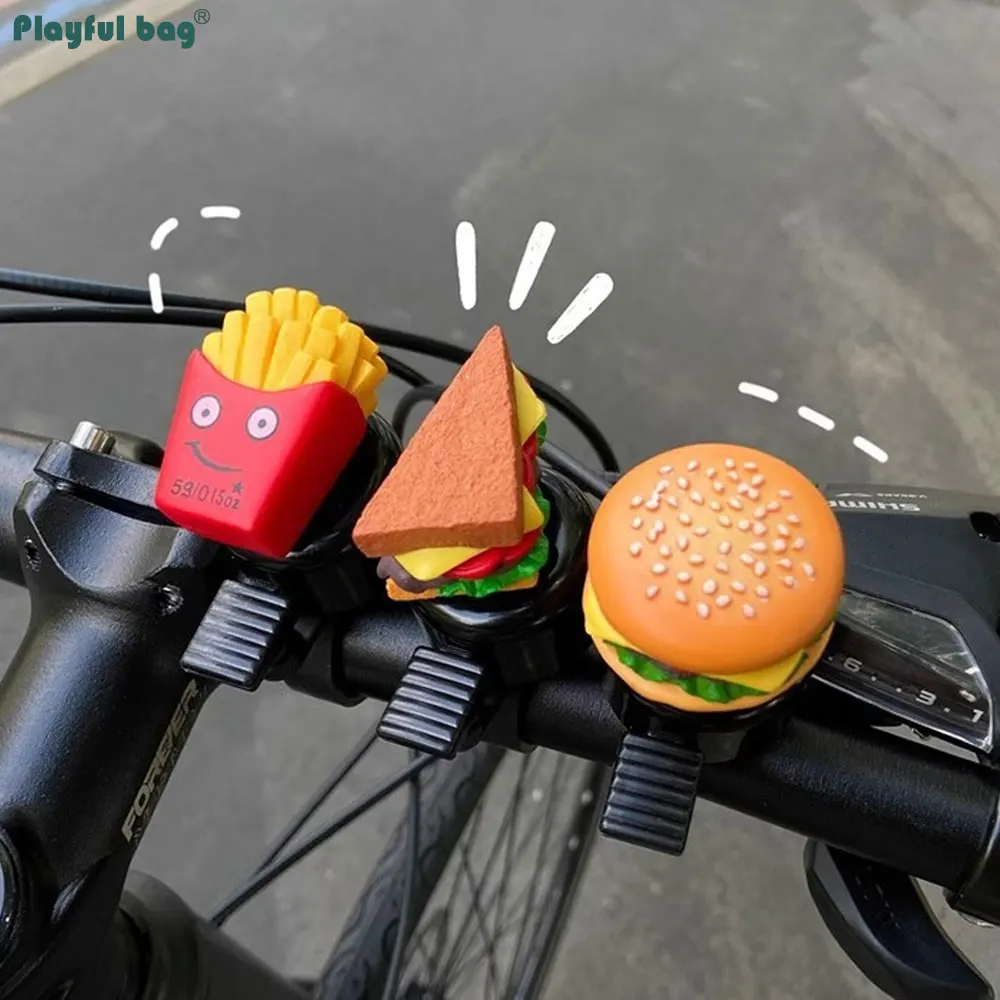 FA13 Campana de bicicleta hamburguesa – Decoración creativa para bici - imagen 2