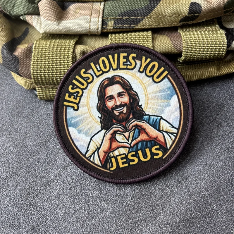 Parche táctico JESUS LOVE YOU con velcro para ropa y mochila - imagen 5