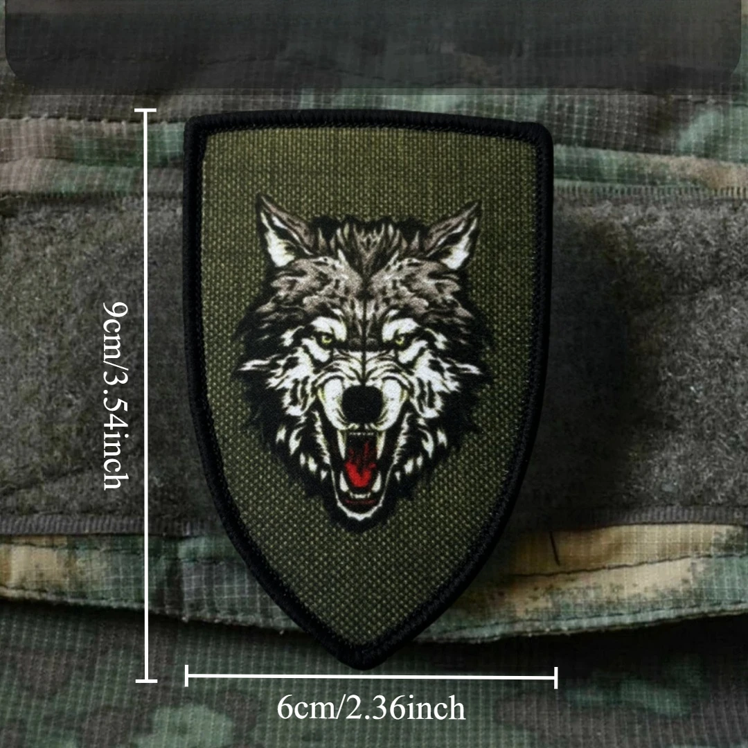 Parche lobo Chevron táctico – Velcro para uniforme o mochila - imagen 5