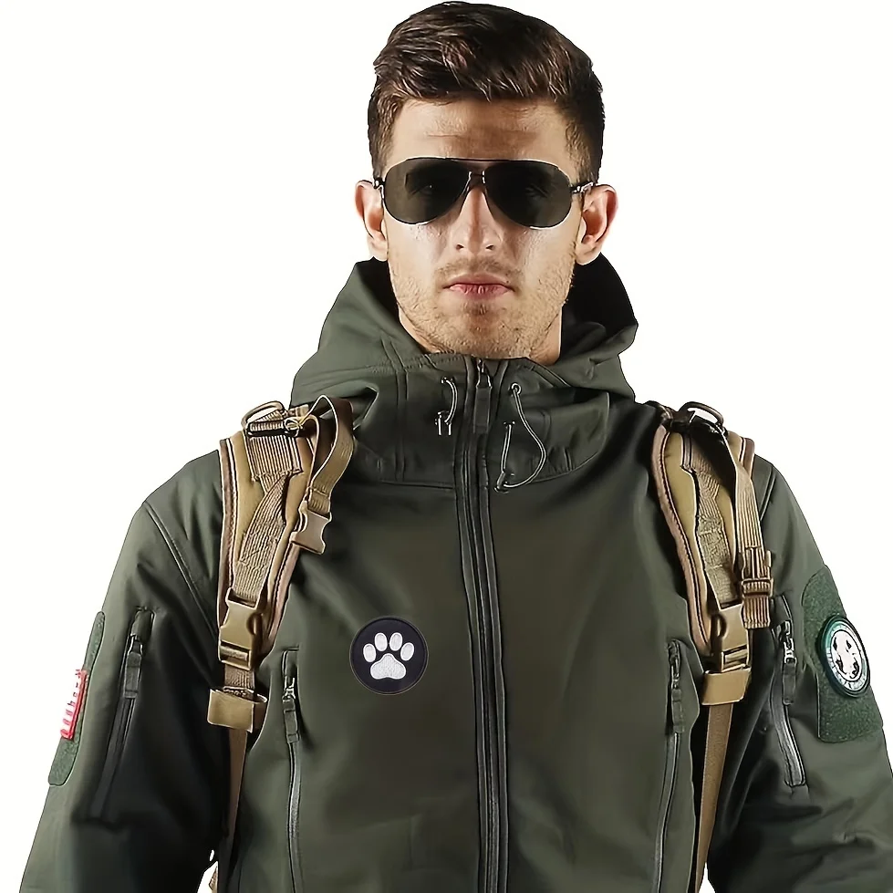 Parche táctico Velcro para mochila militar con pata blanco y negro