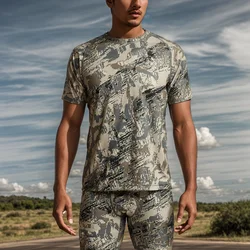 Camiseta táctica antibacteriana secado rápido camuflaje manga corta