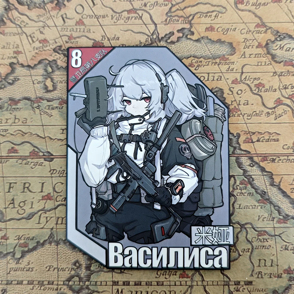 Cedar Mia Parche Táctico estilo anime chica pistola para mochila - imagen 3
