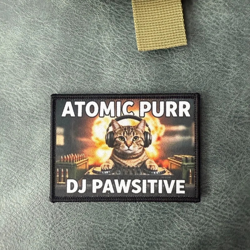 Parche táctico gato DJ con velcro gancho y bucle para mochila - imagen 2