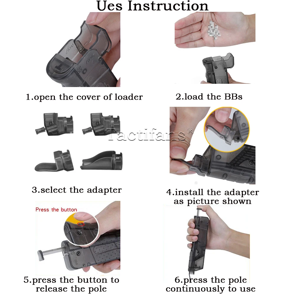 Detalle de las ranuras ergonómicas del speedloader