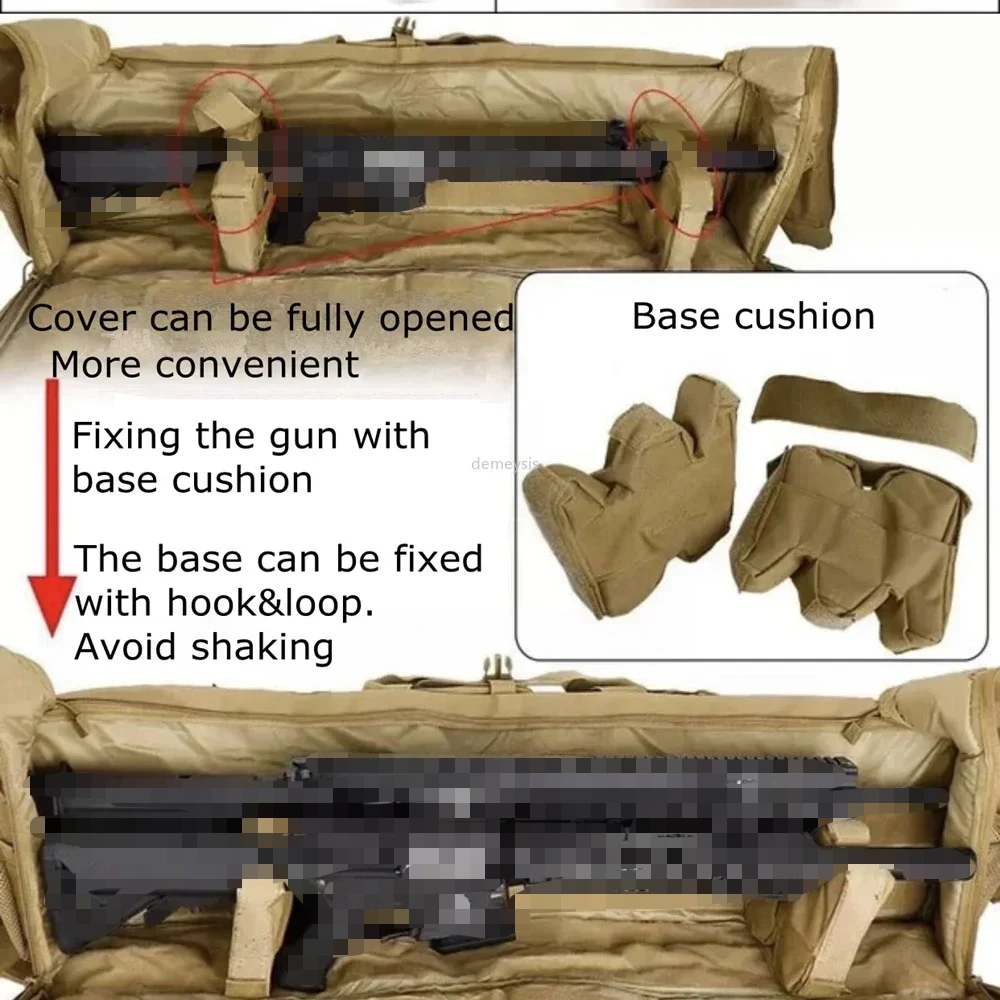 Mochila tactica MOLLE con bolsa doble para rifle y estuche carabina - imagen 3