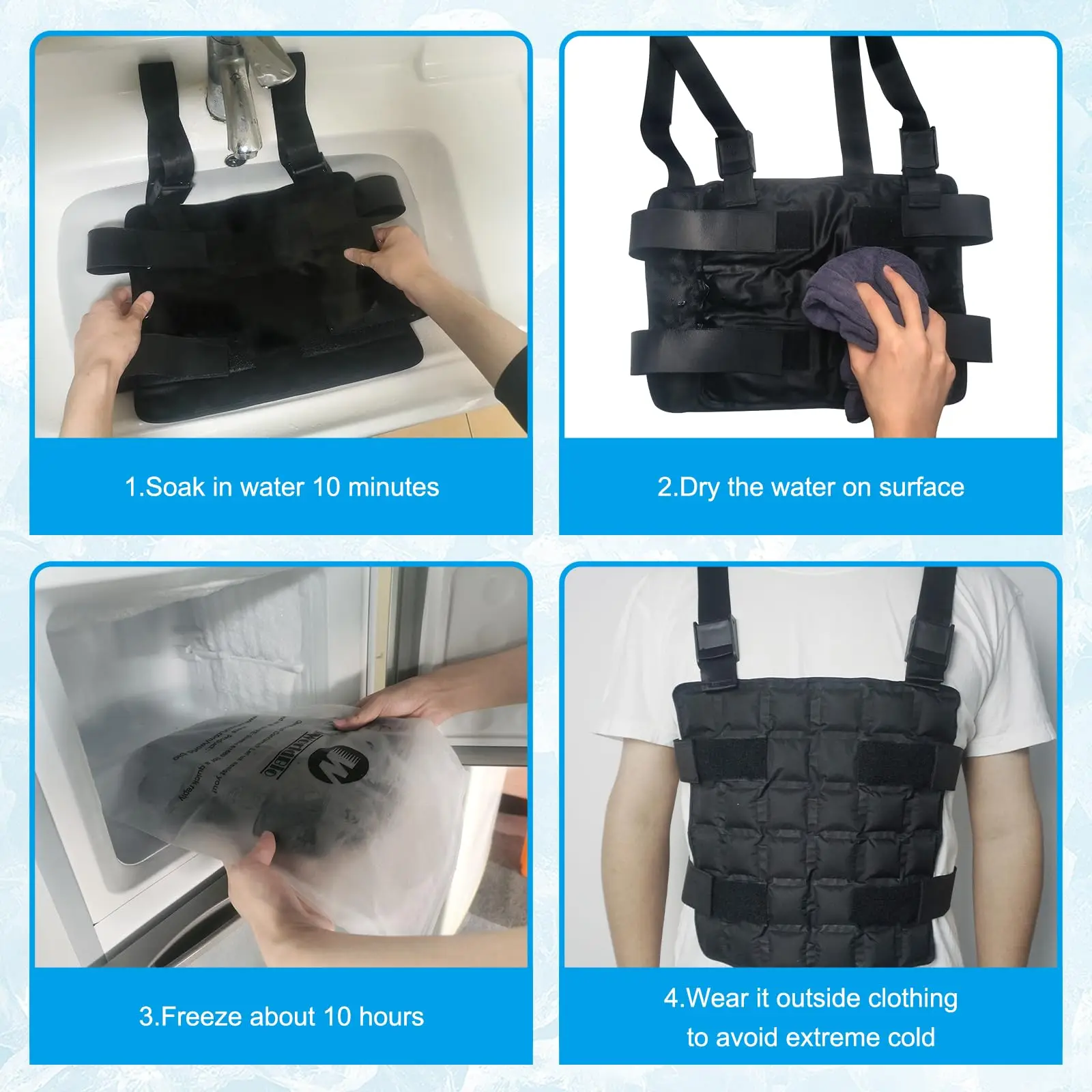 Chaleco táctico refrigerante reutilizable con correas ajustables - imagen 2