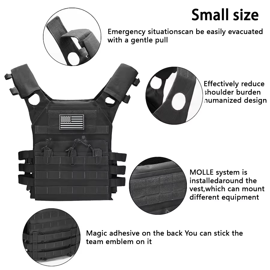 Chaleco táctico JPC MOLLE ligero con expansión y parche bandera EE.UU. - imagen 5