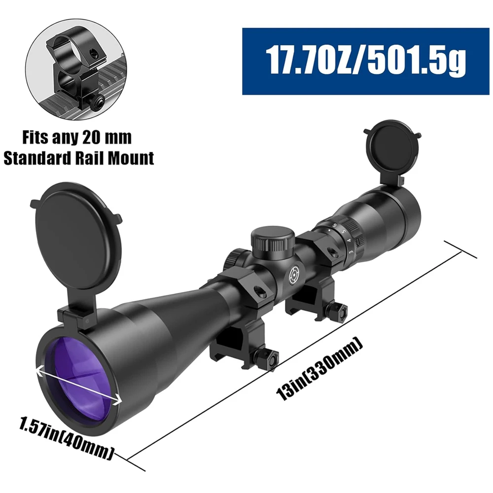 Mira telescópica 3-9x40 Mil-Dot visor rifle caza táctico - imagen 5