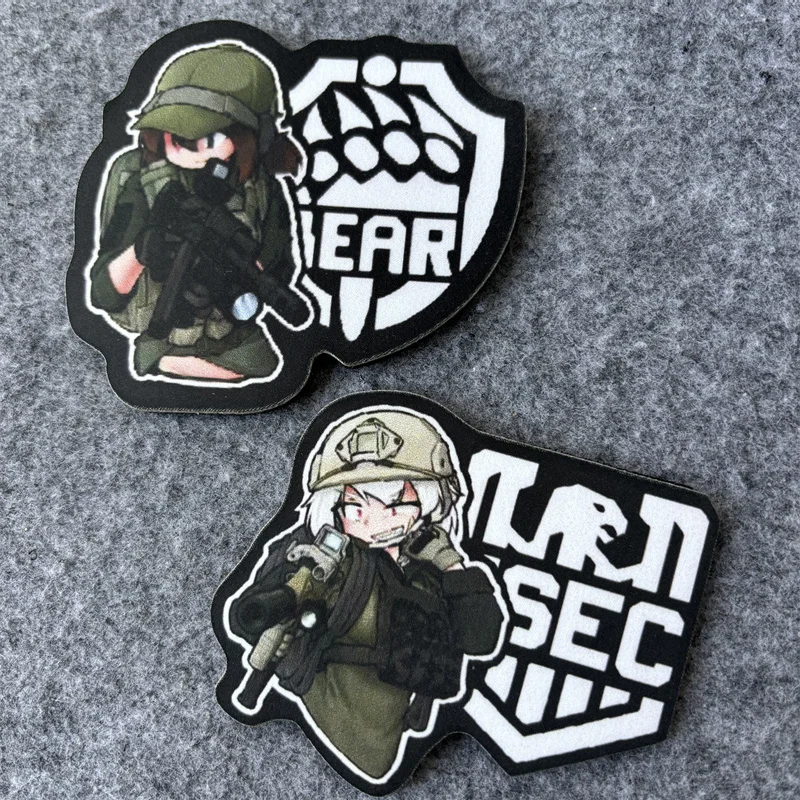 Parche táctico UCSE oso anime con moral y brazalete de gancho
