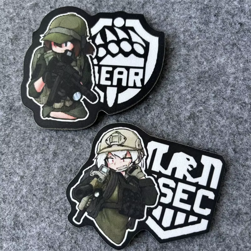 Parche táctico UCSE oso anime con moral y brazalete de gancho